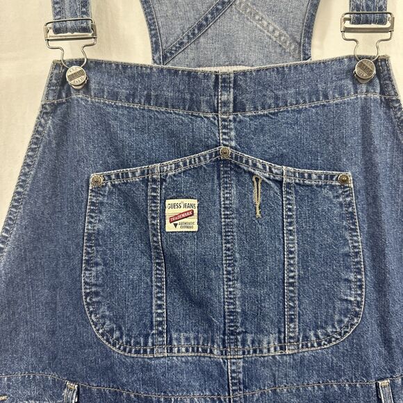 Guess Vintage 90s Y2K Medium Blue Wash Overalls USA Cotton Size XL Style 11737 - Picture 5 of 16